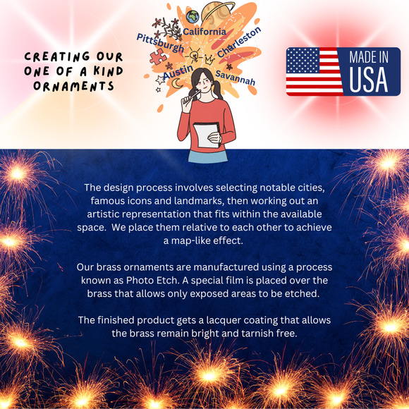 California Dreaming Brass Ornament City State Landmarks - Picture 9 of 13